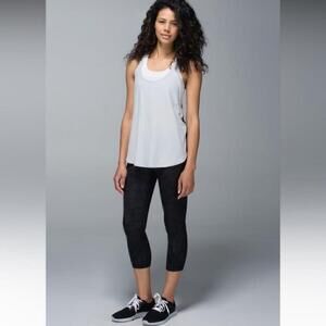 Lululemon Run Inspire Crop II *All Luxtreme Savasana Camo Black Mesh 6 RARE